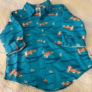 Disney Ily Aladdin Shirt Raja Tiger Button Down Girls 7/8
